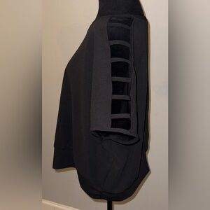 LOVE, Black Top With Short Sleeve Cold Shoulder Accent Made In Egypt Size 2X